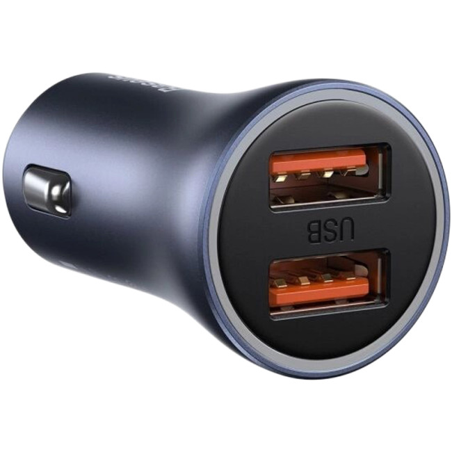 Автомобільний зарядний пристрій Baseus Golden Contactor Pro 40W 2USB (TZCCJD-A0G) + кабель USB/Type-C 1m Dark Grey