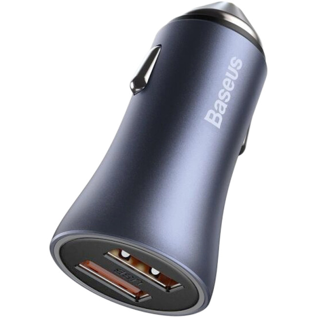 Автомобільний зарядний пристрій Baseus Golden Contactor Pro 40W 2USB (TZCCJD-A0G) + кабель USB/Type-C 1m Dark Grey