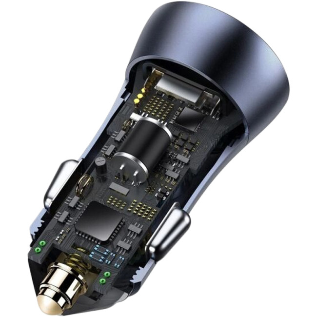 Автомобільний зарядний пристрій Baseus Golden Contactor Pro 40W 2USB (TZCCJD-A0G) + кабель USB/Type-C 1m Dark Grey