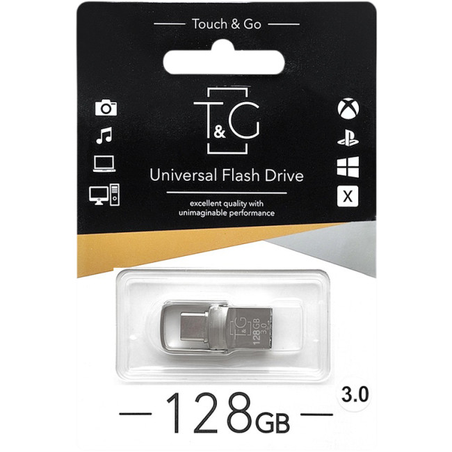 USB флеш накопичувач T&G Metal Series 104 128Gb USB-A/Type-C