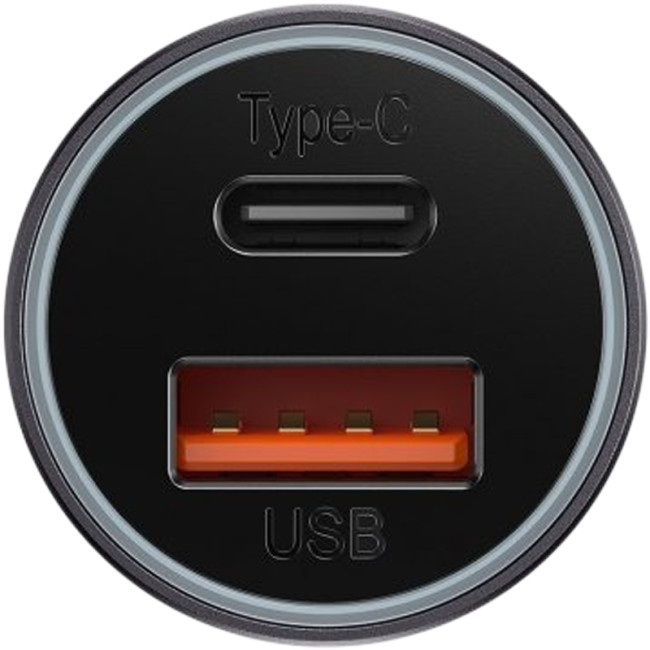 Автомобільний зарядний пристрій Baseus Golden Contactor Max Series 60W 1USB + Type-C (CGJM000113) Dark Grey