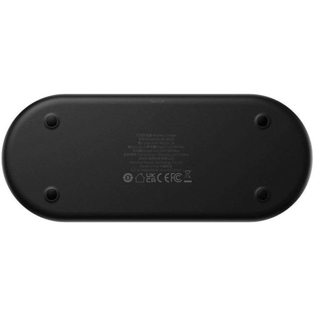 Бездротовий зарядний пристрій Baseus Digital LED Display 2in1 20W (WXSX010101) Black