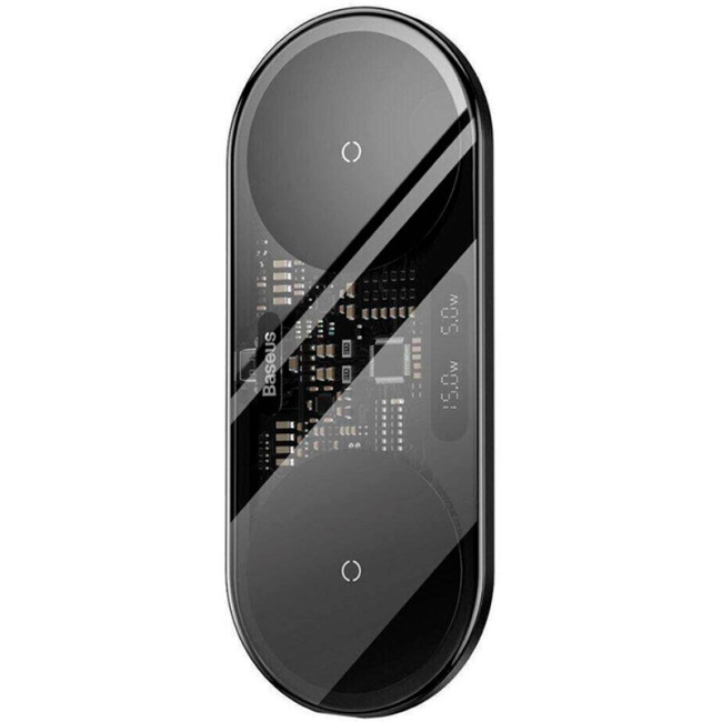 Бездротовий зарядний пристрій Baseus Digital LED Display 2in1 20W (WXSX010101) Black