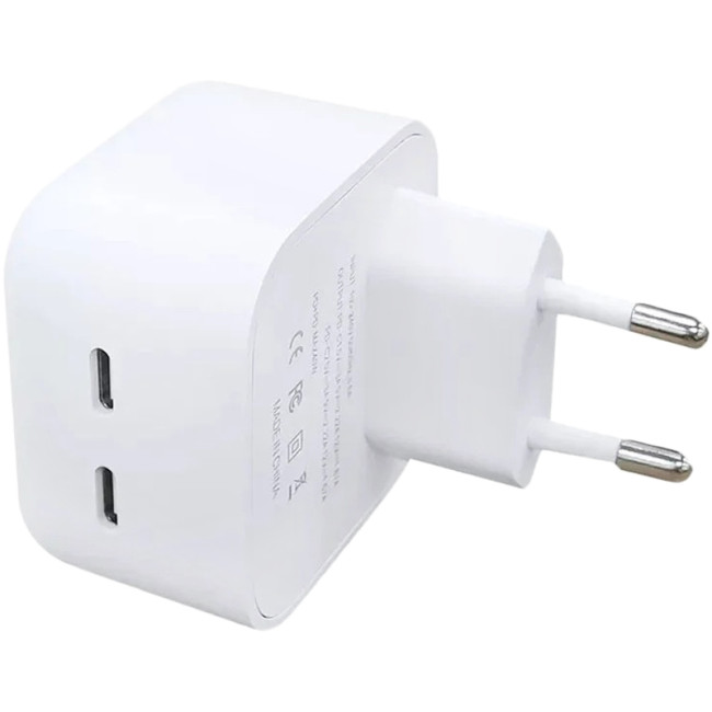 Мережевий зарядний пристрій Original Quality Type-C Dual 35W (коробка) White