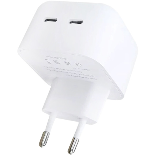 Мережевий зарядний пристрій Original Quality Type-C Dual 35W (коробка) White