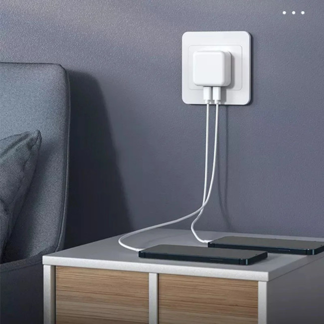 Мережевий зарядний пристрій Original Quality Type-C Dual 35W (коробка) White