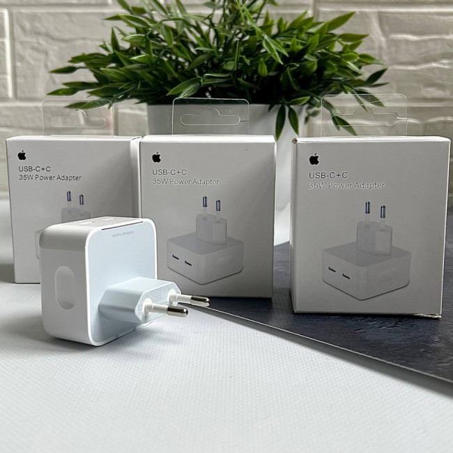 Мережевий зарядний пристрій Original Quality Type-C Dual 35W (коробка) White