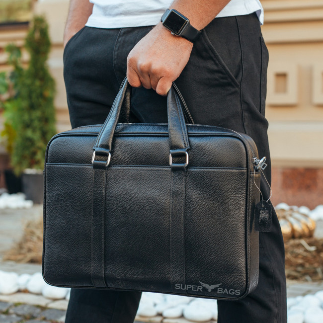 Шкіряна чорна шкіряна для документів та ноутбука Keizer GH-48553-black