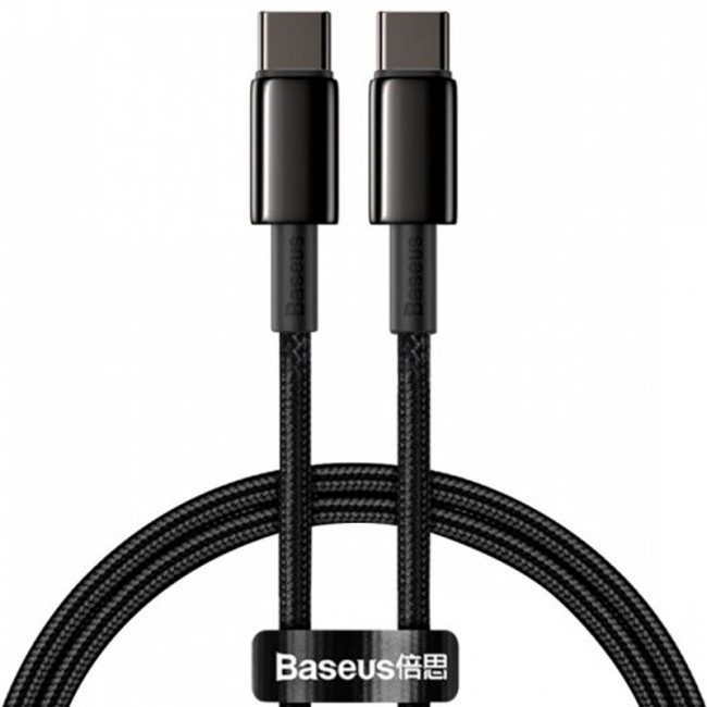 Кабель Baseus Tungsten Gold Type-C to Type-C 100W (CATWJ-A01) Black 2m
