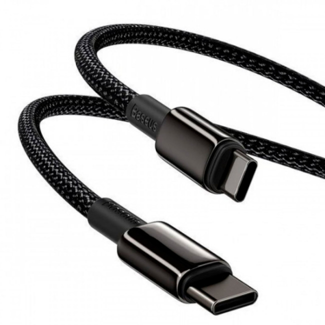 Кабель Baseus Tungsten Gold Type-C to Type-C 100W (CATWJ-A01) Black 2m