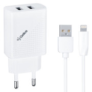 Мережевий зарядний пристрій Gelius Vogue GP-HC011 2USB 2.4A 12W + кабель Lightning White