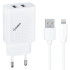 Мережевий зарядний пристрій Gelius Vogue GP-HC011 2USB 2.4A 12W + кабель Lightning White