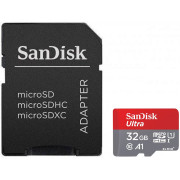 Карта пам'яті microSDHC 32Gb SanDisk Ultra (100Mb/s) (Class 10) (UHS-1) + адаптер SD