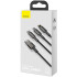 Кабель USB Baseus Tungsten Gold One-for-three USB to M+L+C 3.5A (CAMLTWJ-01) 1.5m Black