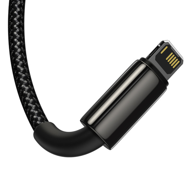 Кабель USB Baseus Tungsten Gold One-for-three USB to M+L+C 3.5A (CAMLTWJ-01) 1.5m Black
