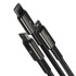 Кабель USB Baseus Tungsten Gold One-for-three USB to M+L+C 3.5A (CAMLTWJ-01) 1.5m Black