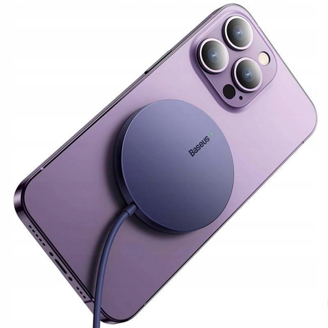 Бездротовий зарядний пристрій Baseus Simple Mini 3 Magnetic 15W (CCJJ040205) Dusty Purple