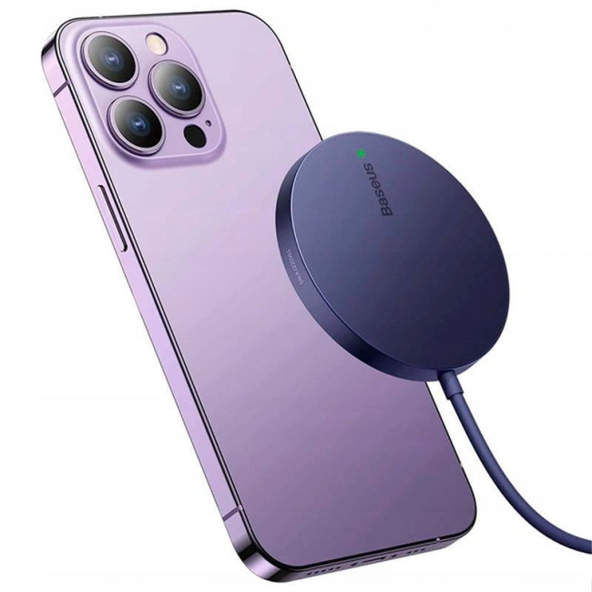 Бездротовий зарядний пристрій Baseus Simple Mini 3 Magnetic 15W (CCJJ040205) Dusty Purple