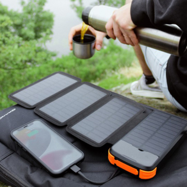 Додаткова батарея Mibrand EXTREM 20000 mAh з сонячними складними панелями та 2 ліхтариками Black