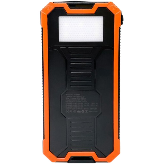 Додаткова батарея Mibrand EXTREM 20000 mAh з сонячними складними панелями та 2 ліхтариками Black