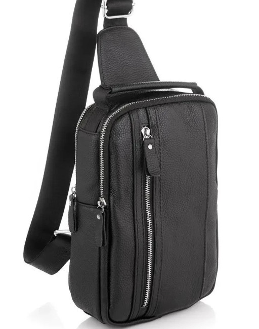 Слінг рюкзак чоловічий  шкіряний у класичному стилі TIDING BAG A25F-5519-1A