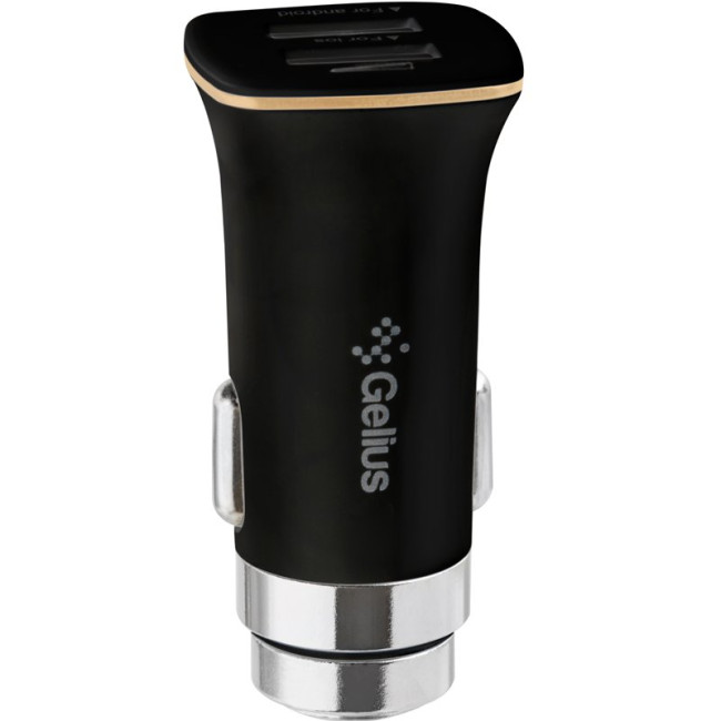 Автомобільний зарядний пристрій Gelius Apollo GP-CC01 2USB 3.1A 15W + кабель Type-C Black