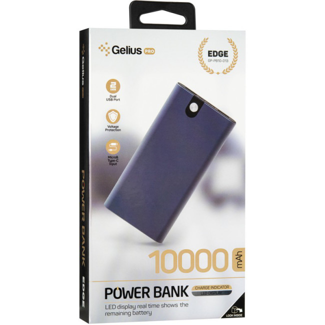 Додаткова батарея Gelius Edge GP-PB10-013 10000 mAh Silver