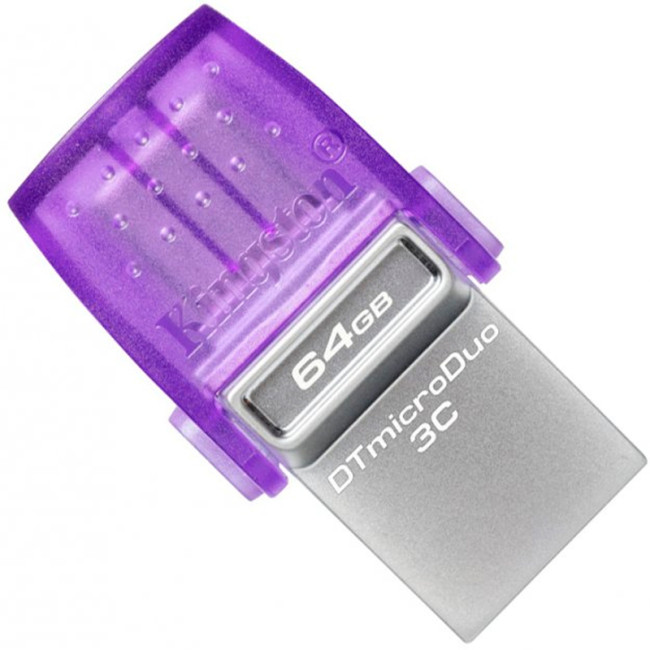 USB флеш накопичувач Kingston DTMicroDuo 3C (Type-A/Type-C) (200Mb/s) 64Gb USB 3.2