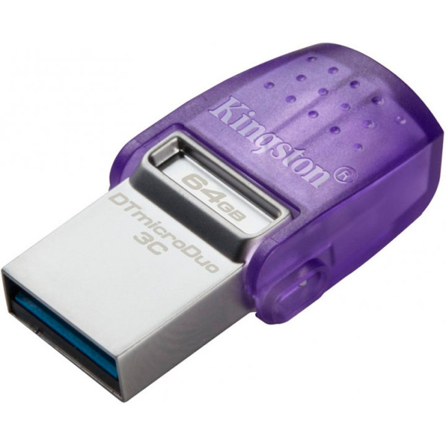 USB флеш накопичувач Kingston DTMicroDuo 3C (Type-A/Type-C) (200Mb/s) 64Gb USB 3.2