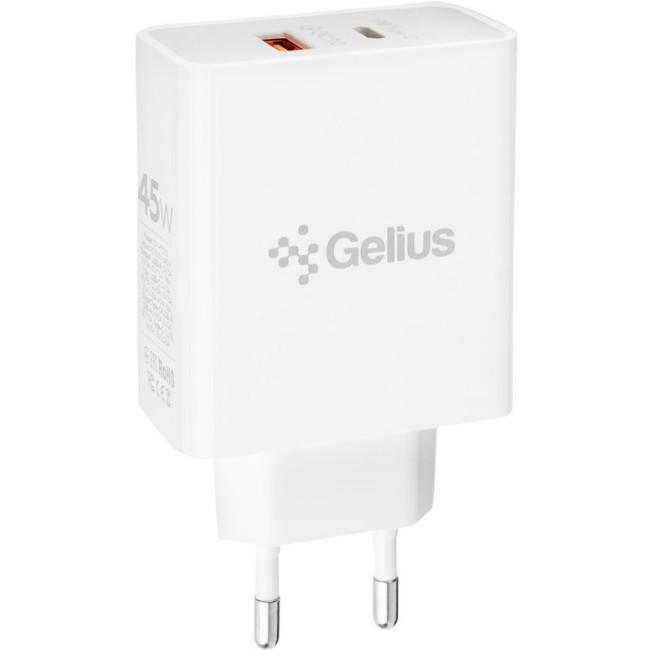 Мережевий зарядний пристрій Gelius X-Duo PRO 45W GP-HC053 + кабель Type-C/Type-C White
