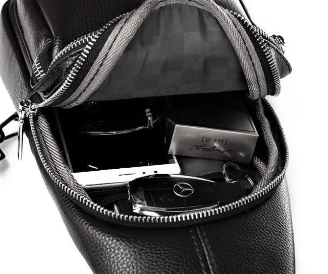 Шкіряний слінг чоловічий на плече TIDING BAG — MK 83423