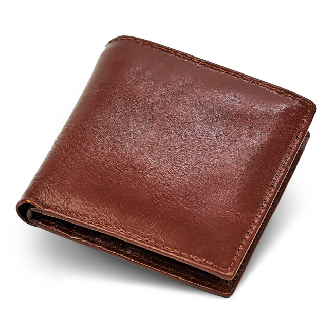 Чоловіче портмоне подвійного складання з натуральної шкіри ST Leather B-MS33 Коричневий