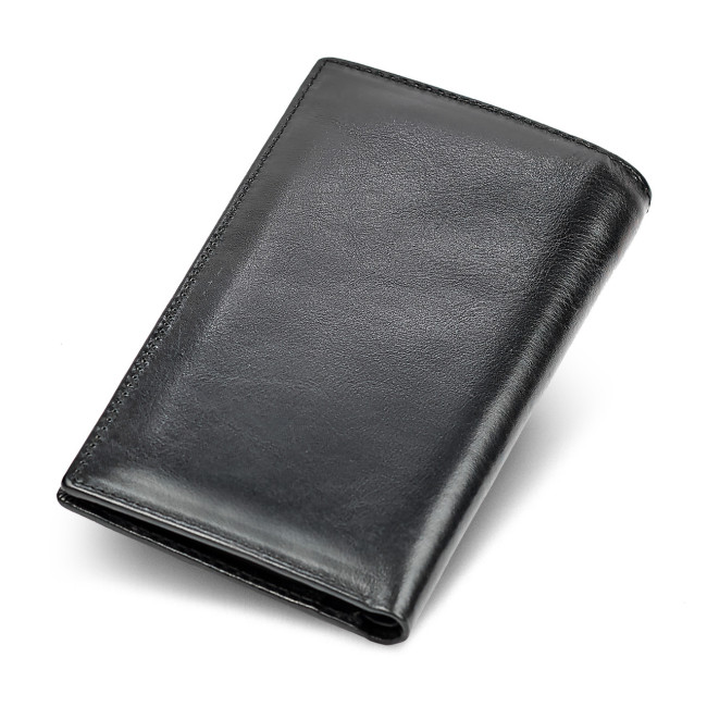 Чорний чоловічий купюрник з натуральної шкіри без фіксації ST Leather B-MS35