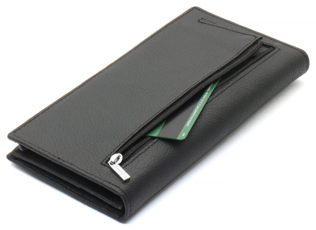Чорний чоловічий купюрник на магнітах з натуральної шкіри ST Leather ST152