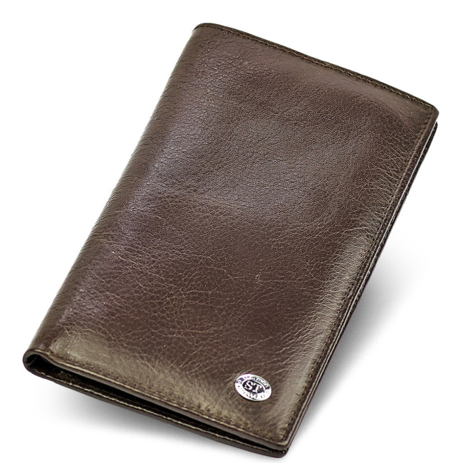 Чорний чоловічий купюрник з натуральної шкіри без фіксації ST Leather B-MS35