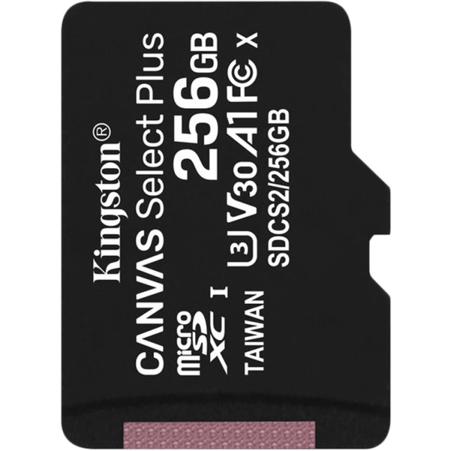 Карта пам'яті microSDXC 256Gb Kingston Canvas Select Plus A1 (UHS-1) (R-100Mb/s)