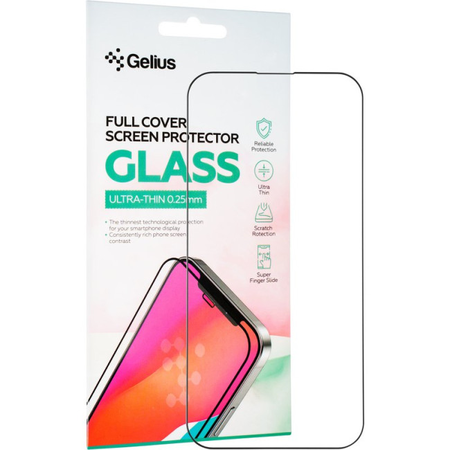 Захисне скло Gelius Full Cover Ultra-Thin 0.25mm для iPhone 14 Pro Max Black