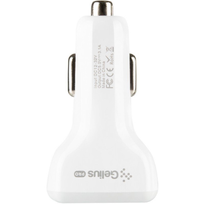 Автомобільний зарядний пристрій Gelius Hubl GP-CC02 3.1A White