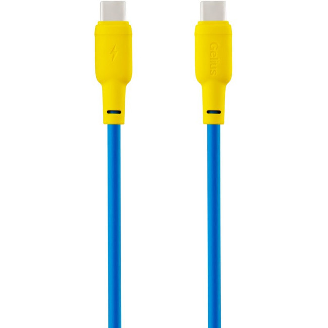 Кабель USB Gelius Full Silicon GP-UCN001CC Type-C to Type-C (1.2m) (60W) Yellow/Blue