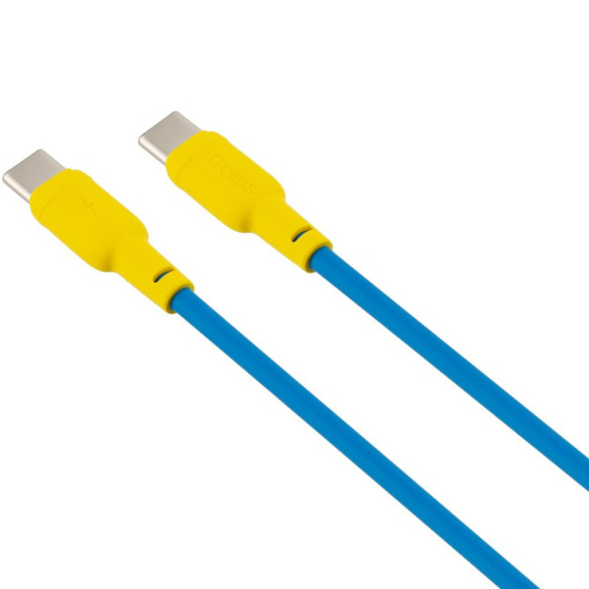 Кабель USB Gelius Full Silicon GP-UCN001CC Type-C to Type-C (1.2m) (60W) Yellow/Blue