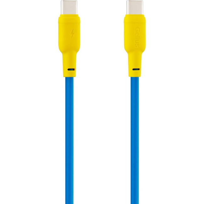Кабель USB Gelius Full Silicon GP-UCN001CC Type-C to Type-C (1.2m) (60W) Yellow/Blue