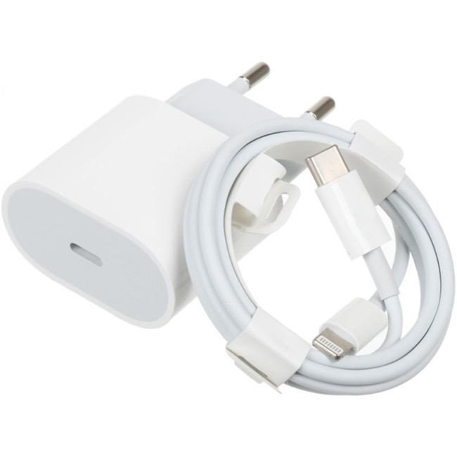 Мережевий зарядний пристрій Original Quality Iphone 11Pro Max 18W + кабель Type-C to Lightning (MU7V2ZM/A) (коробка) White