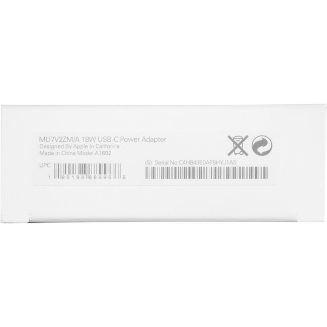 Мережевий зарядний пристрій Original Quality Iphone 11Pro Max 18W + кабель Type-C to Lightning (MU7V2ZM/A) (коробка) White