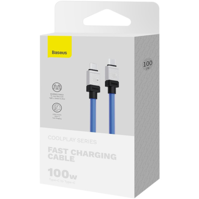 Кабель USB Baseus CoolPlay Series Type-C to Type-C (CAKW000203) 100W 1m Blue
