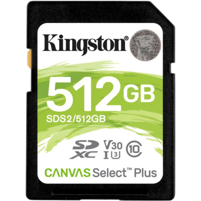 Карта пам'яті SDXC 512Gb KIngston Canvas Select Plus (UHS-1 U1) (R-100Mb/s)