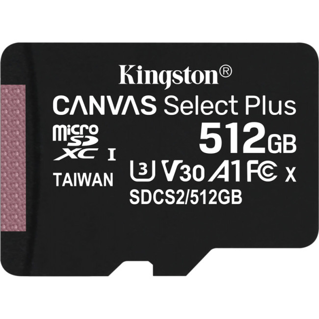 Карта пам'яті SDXC 512Gb KIngston Canvas Select Plus (UHS-1 U1) (R-100Mb/s)