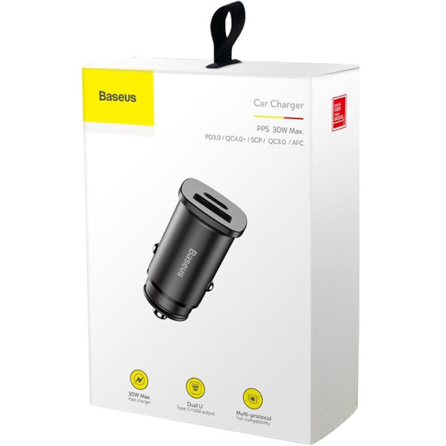 Автомобільний зарядний пристрій Baseus Circular Plastic A 1USB + Type-C PPS (5A) (CCALL-YS01) Black