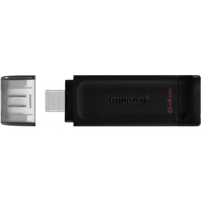 USB флеш накопичувач Kingston DT70 Type-C 64Gb USB 3.2 Black