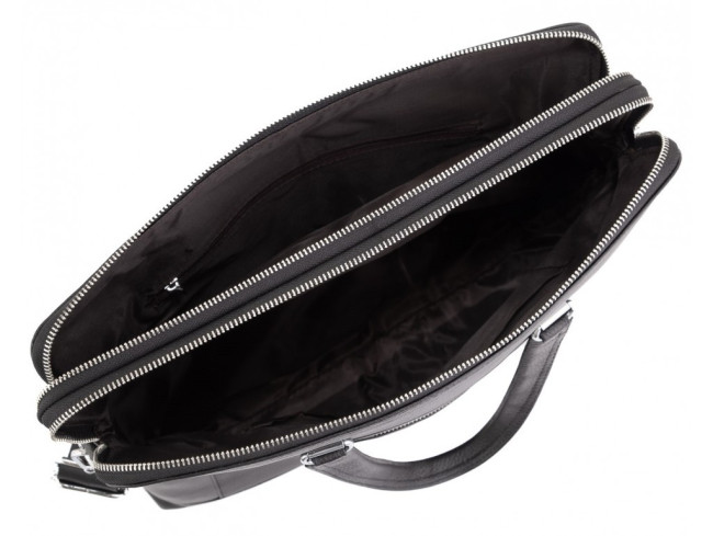 Шкіряна  чоловіча чорна  сумка для документів  та ноутбука Tiding Bag  NV23712