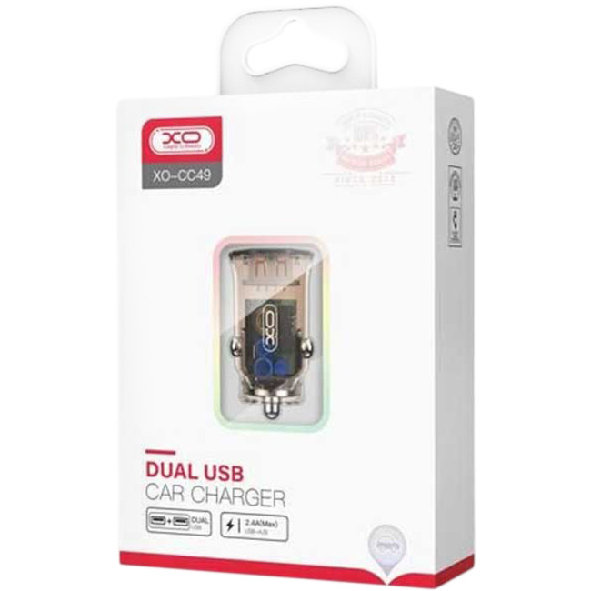 Автомобільний зарядний пристрій XO CC49 2USB 2.4A Brown